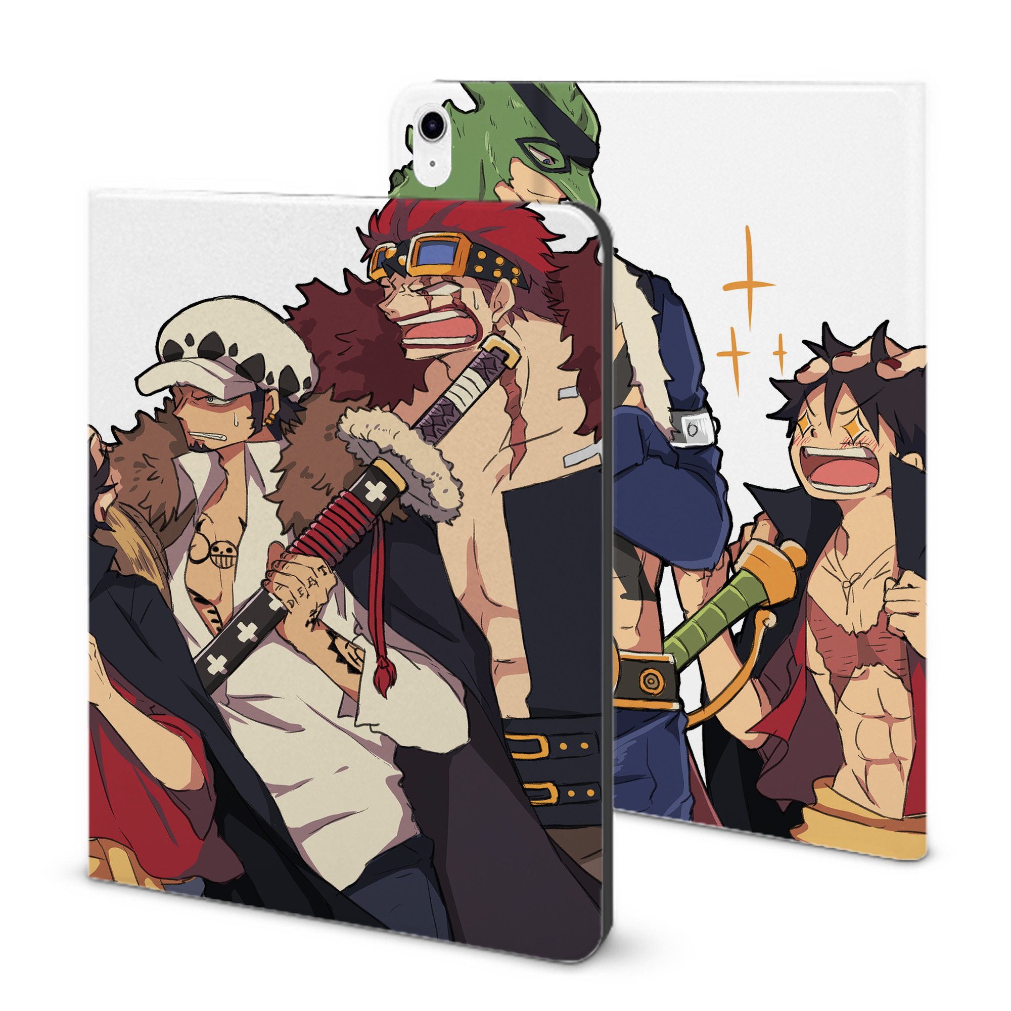 （画像用） ワンピース ONE PIECE IPad ケース ブック型 PUレザー TPU 耐衝撃 軽量 薄型 ペン収納なし 全面保護 IPad 各モデル対応